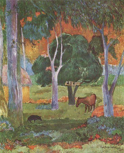 Paul Gauguin Landscape on La Dominique Norge oil painting art